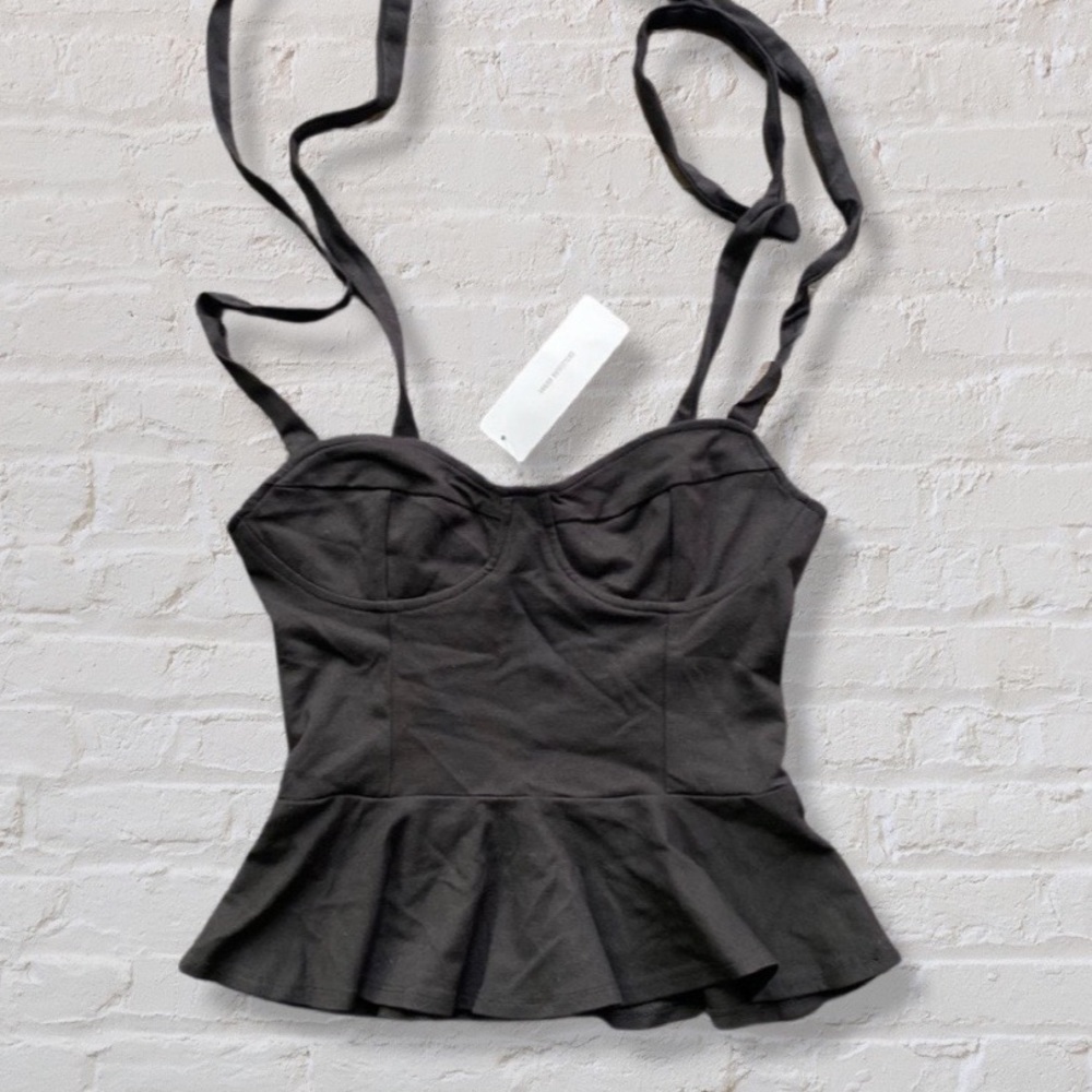Urban Outfitters Knit Bustier Peplum Halter Size Medium NWT